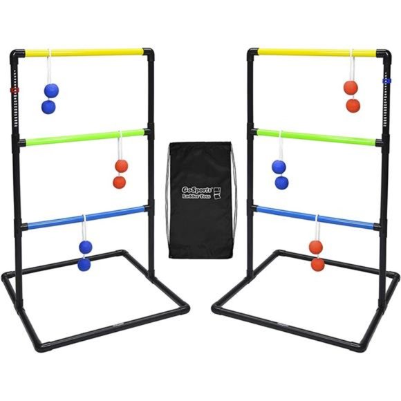 Ladder Toss Indoor & Outdoor Game Set with 6 Soft Rubber Bolo Balls and Travel - Picture 1 of 6